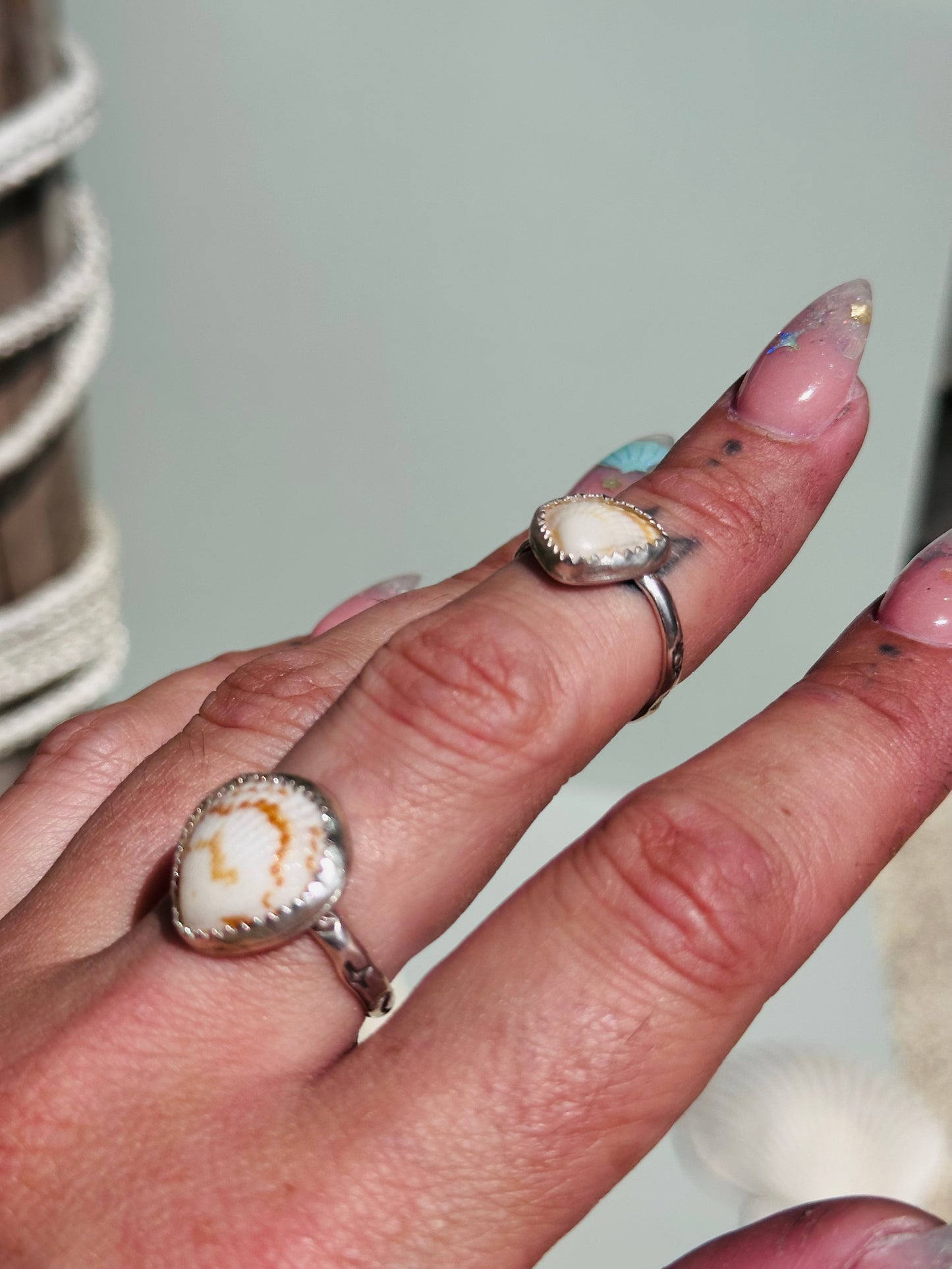 Tiny Shell Silver Ring
