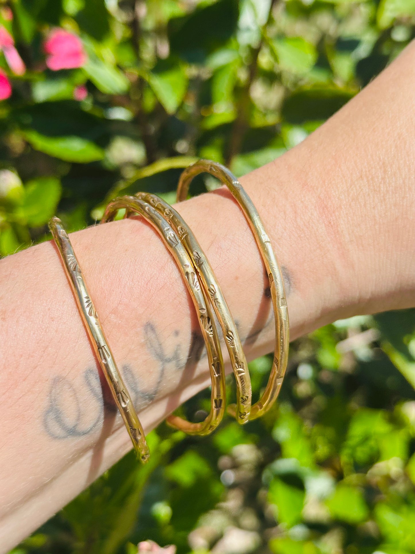 Brass Stamped Cuffs