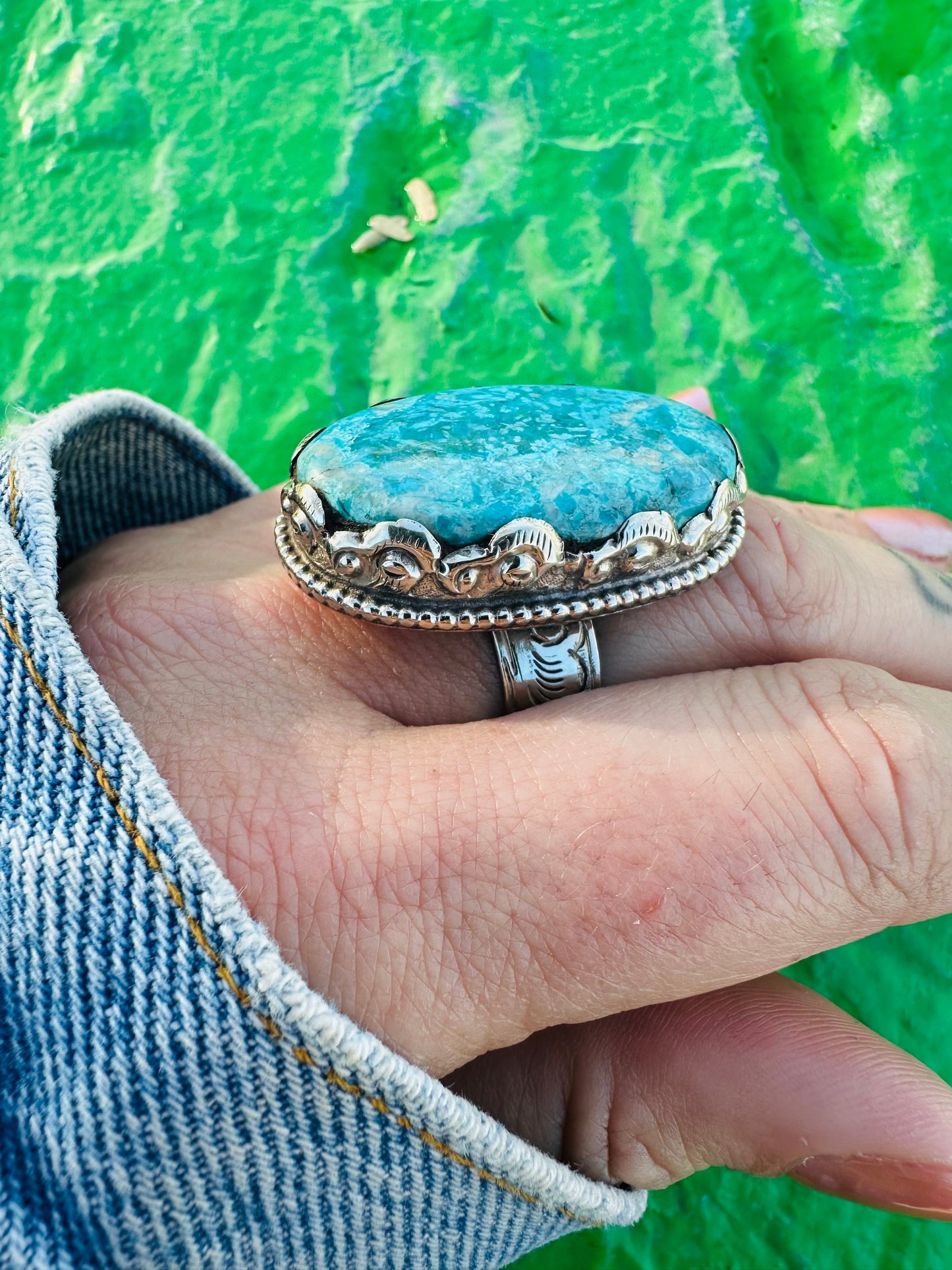 Oval Turquoise Silver Ring