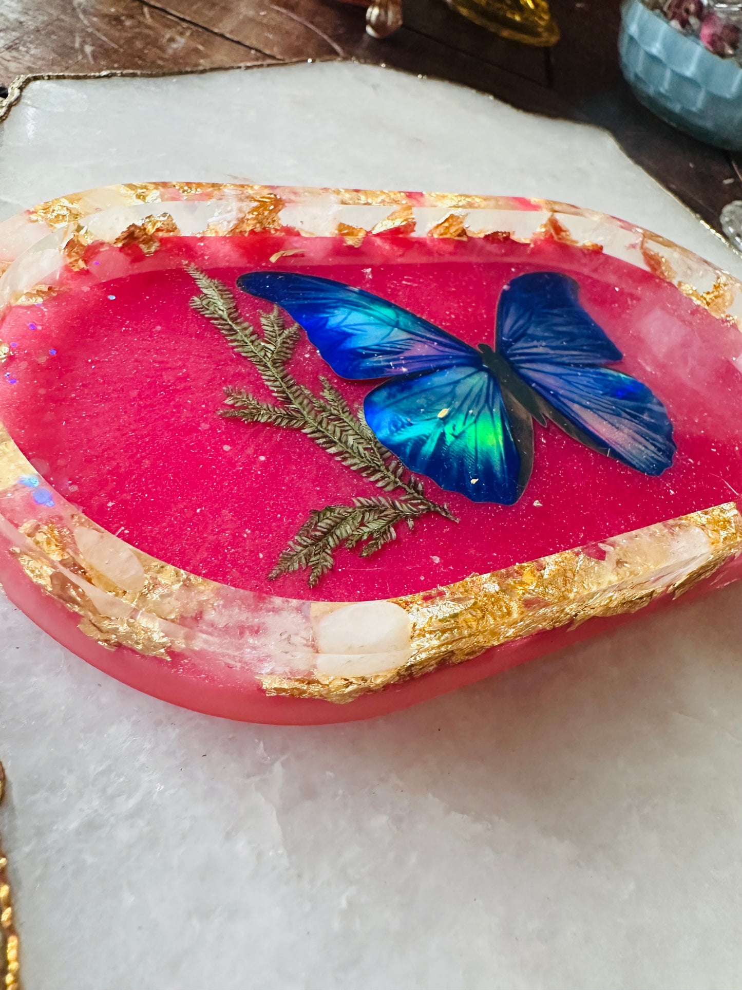 Rose Quartz Butterfly Tray