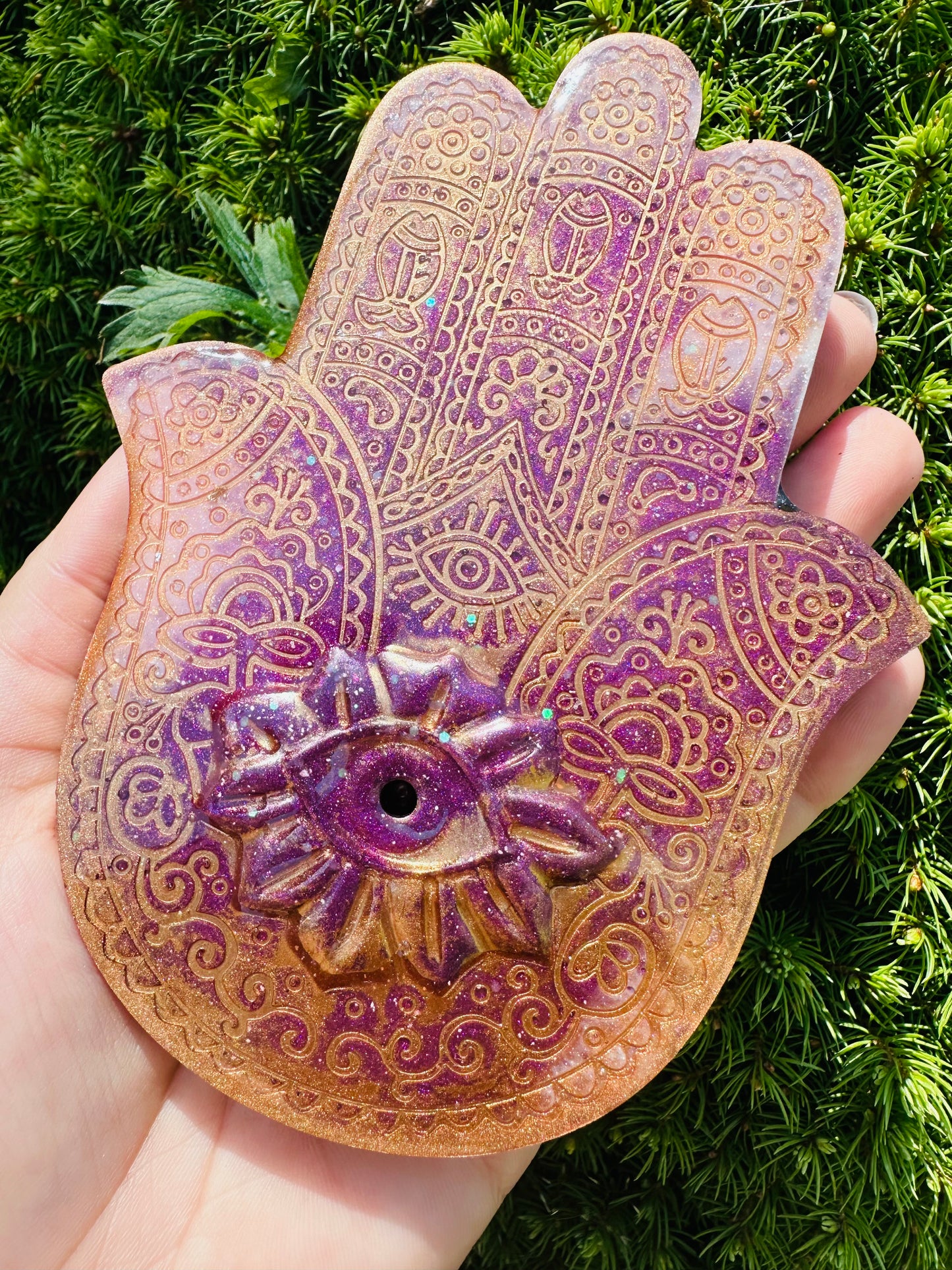 Glittery Hamsa Incense Burner