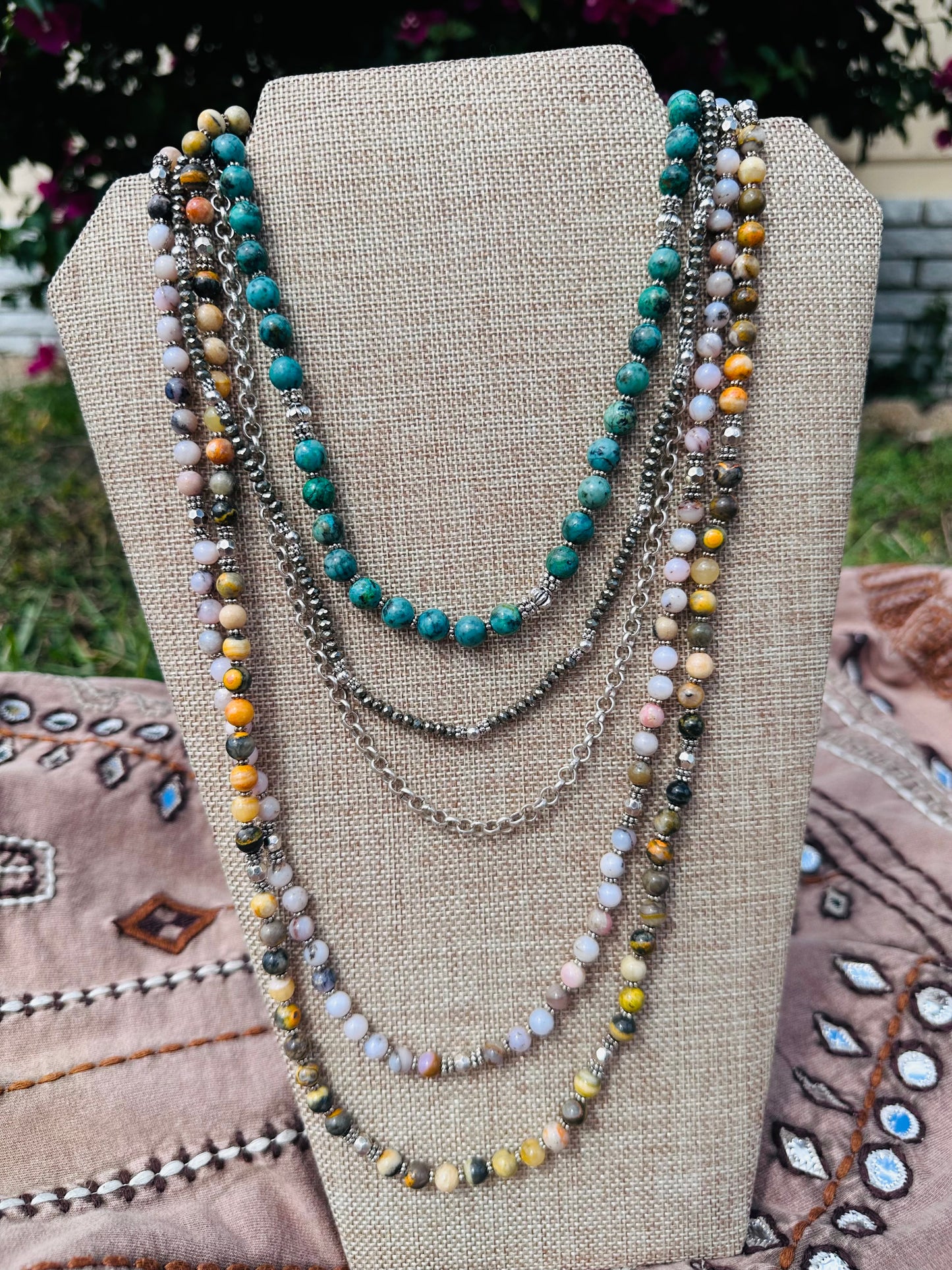 Layering Beaded and Chain Necklaces
