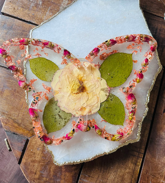 Rose Butterfly Tray with Tourmaline