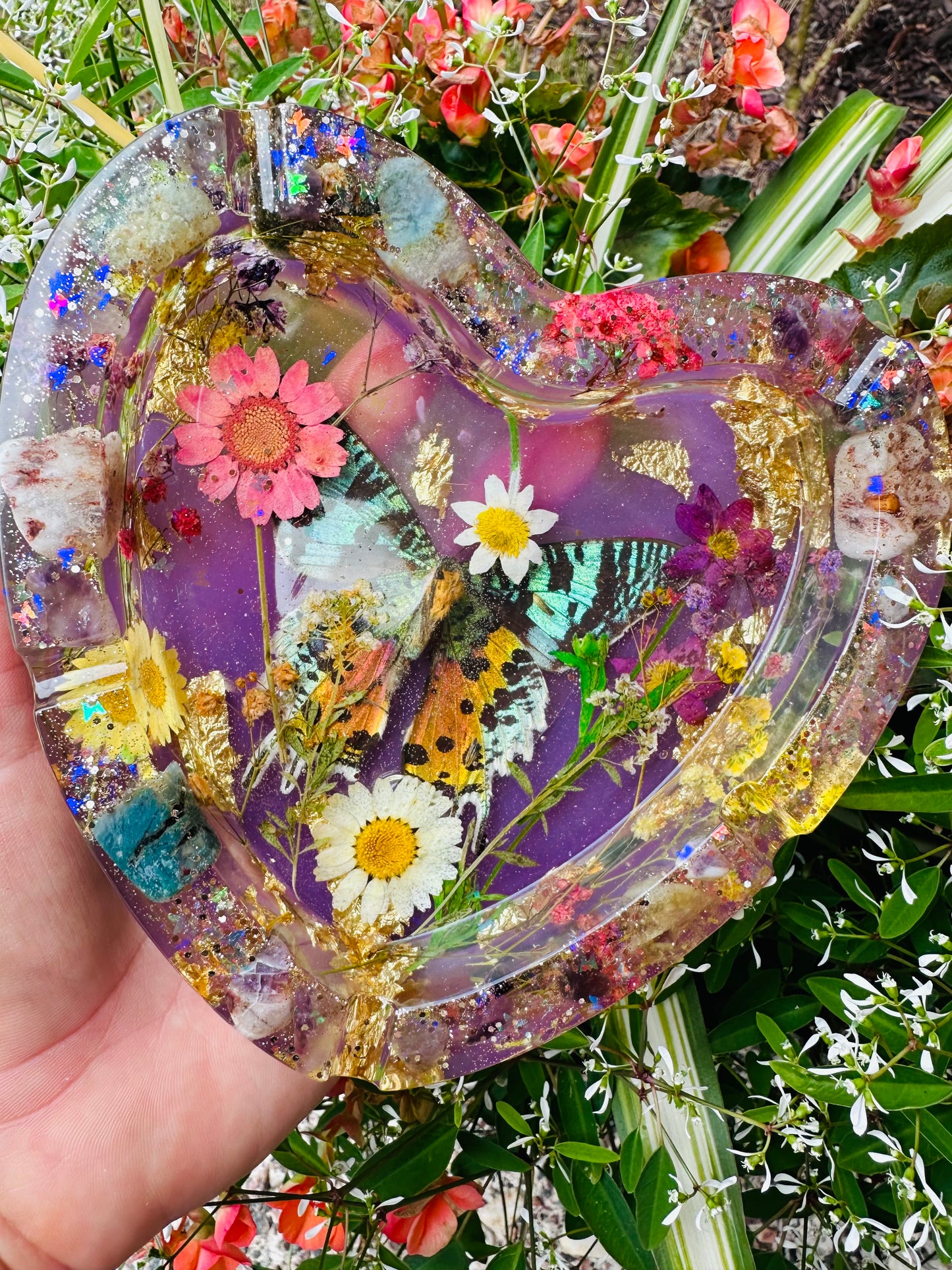 Garden Butterfly Resin Ashtray