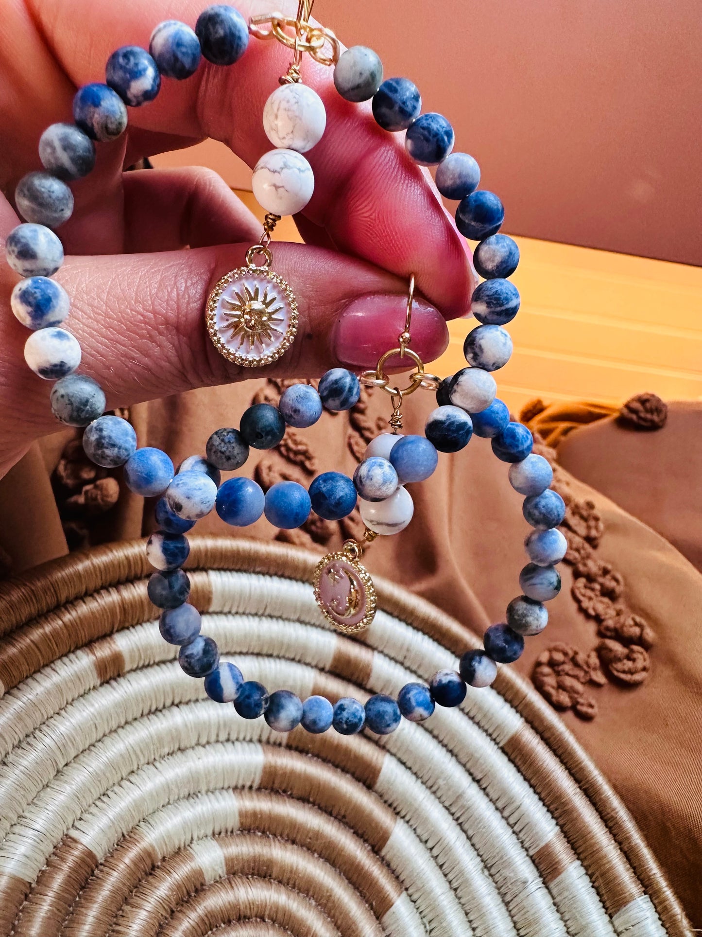 Large Sodalite Celestial Hoops 🌙 🌞