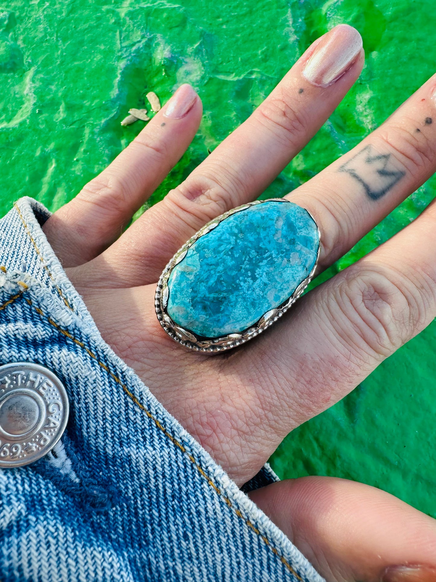 Oval Turquoise Silver Ring
