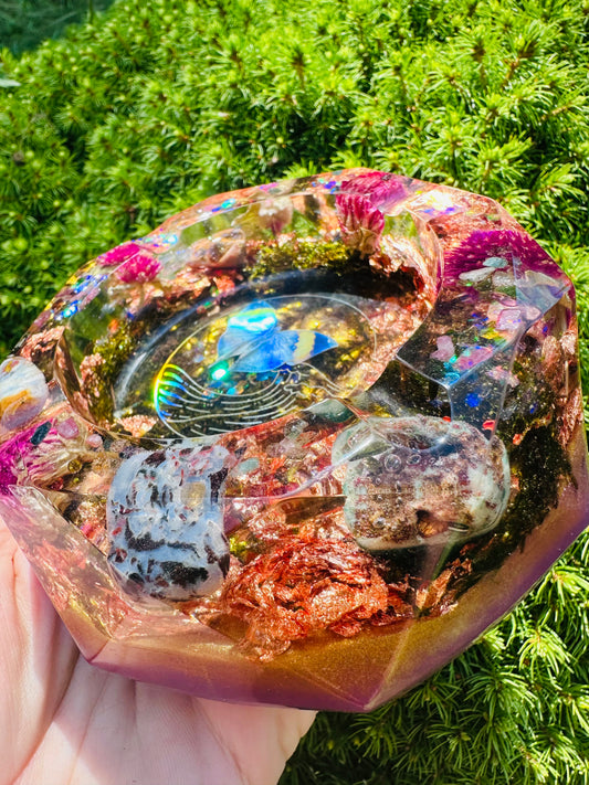 Dreamy Mossy Jasper Resin Ashtray