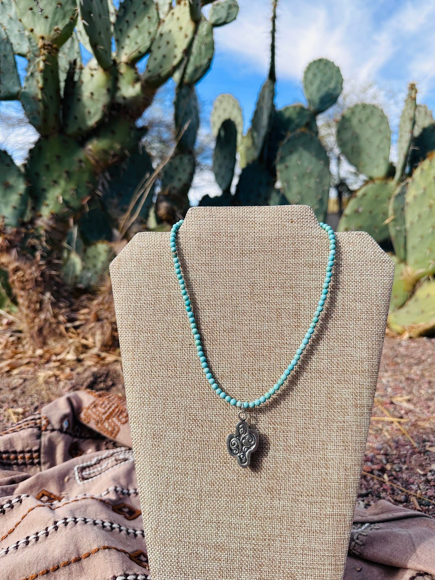 Cactus Turquoise or Coral Layering Necklace 🌵