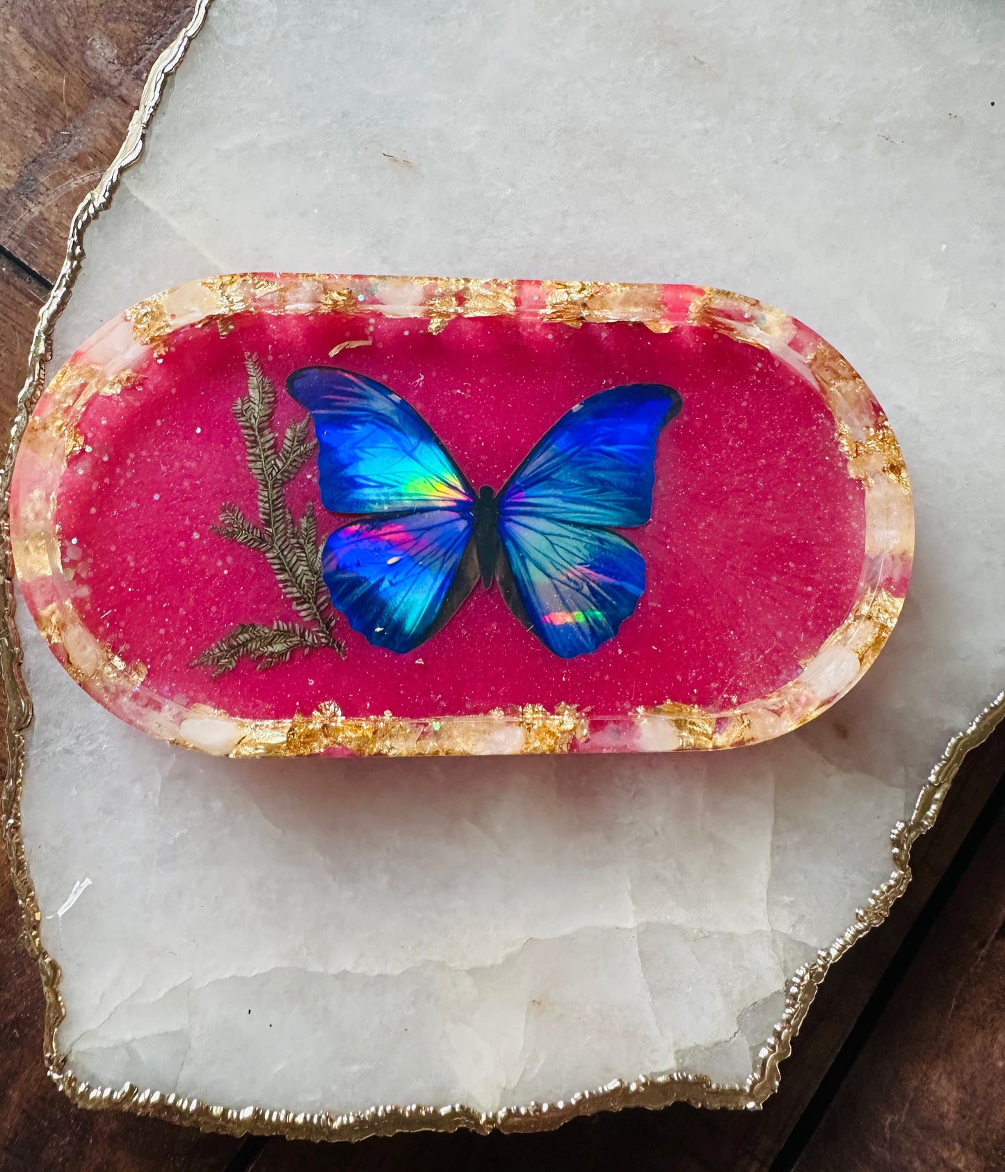 Rose Quartz Butterfly Tray