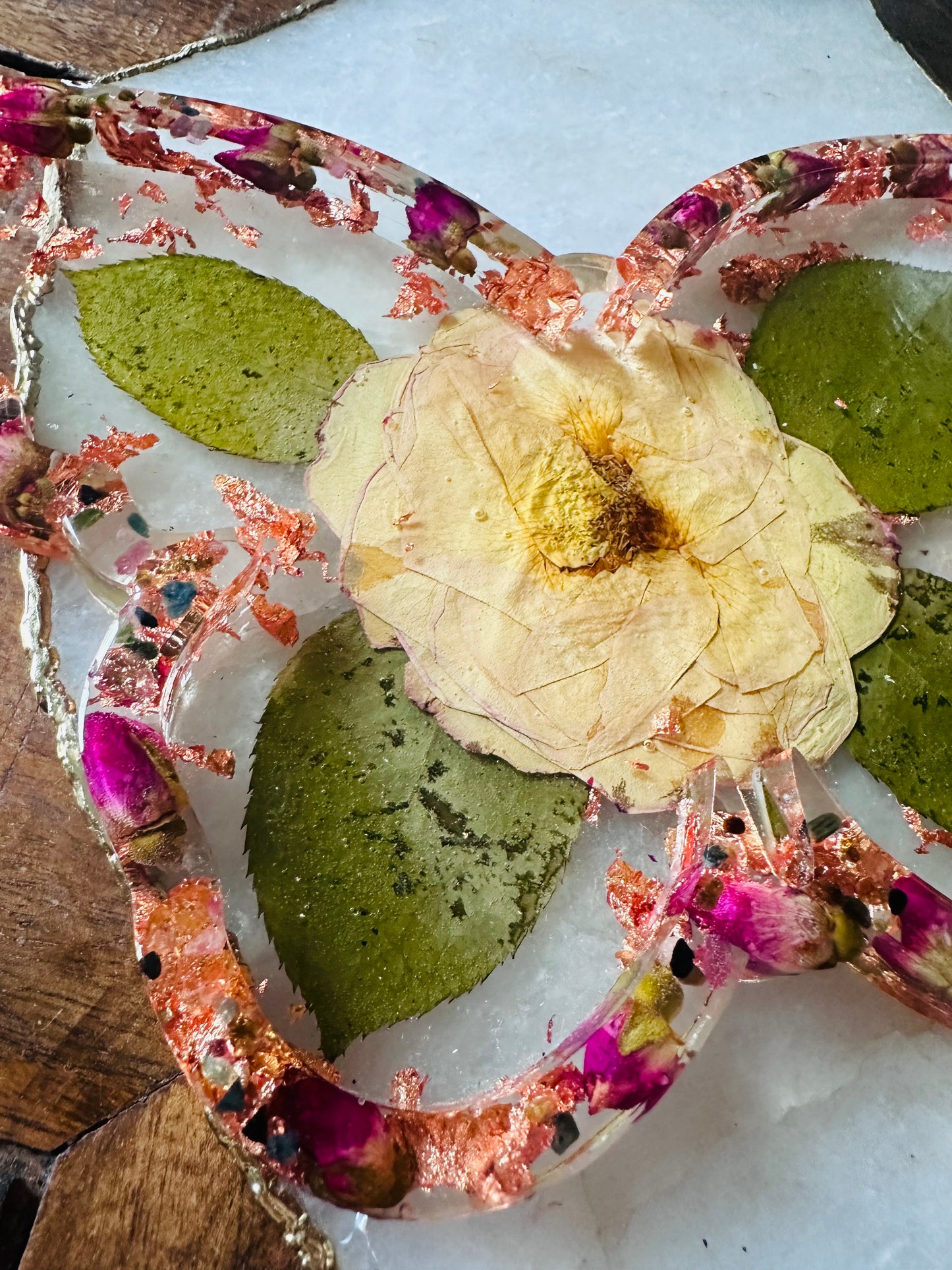 Rose Butterfly Tray with Tourmaline